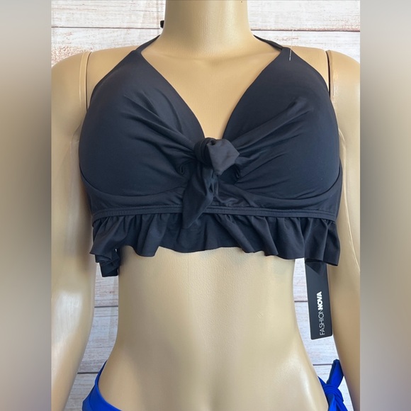 Fashion Nova Other - Fashion Nova Women Black Halter Bikini Top NWT Size 2X